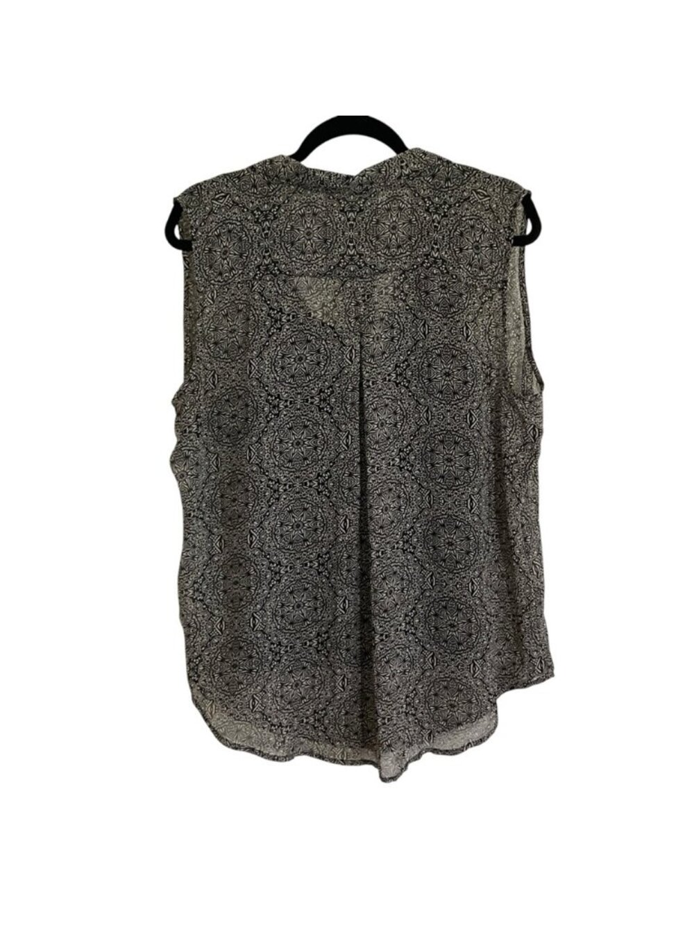 black & white Semi-sheer Top with black camisole - Picture 2 of 9
